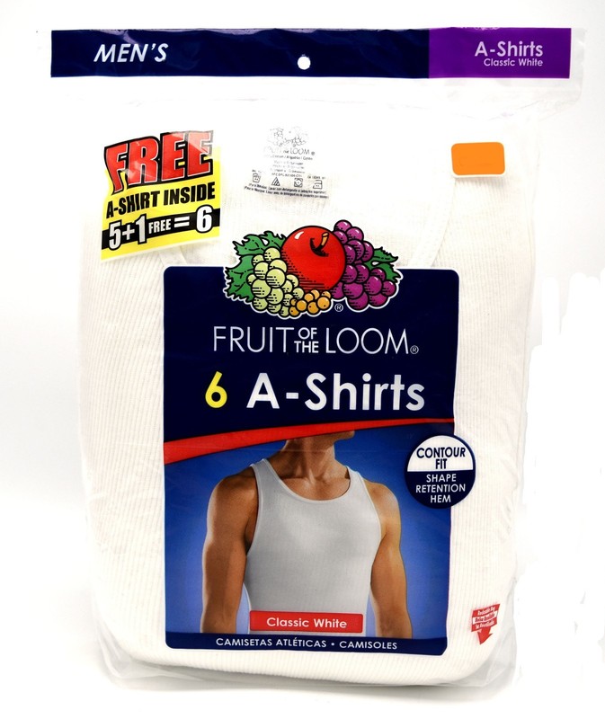 18 White Small S 34-36 Inch A-Shirt Tanks Fruit Of The Loom C/P 86-91 CM