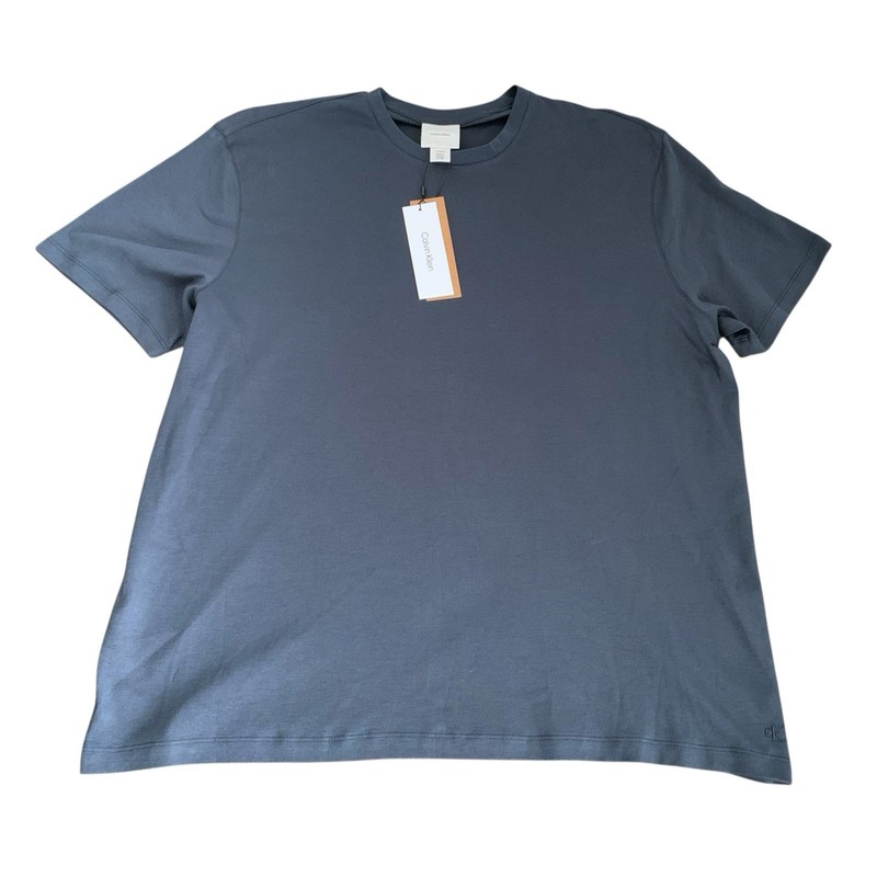 Calvin Klein Mens XL Short-Sleeve Supima Cotton Soft Interlock T-Shirt Ink Blue