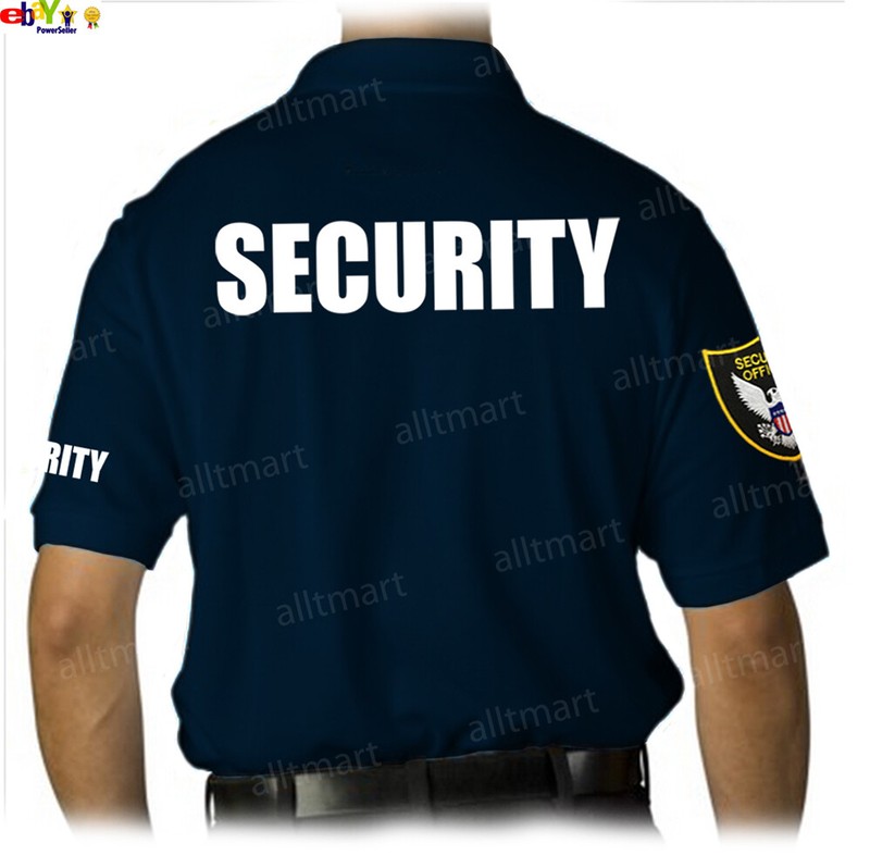 MEN'S PRINTED SECURITY POLO T-SHIRT UNIFORM EMBROIDERY BADGE POLICE STAFF PARTY gallery