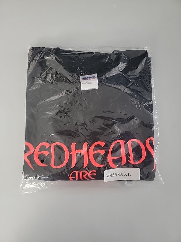Gildan 2XL T-shirt “Red Heads Are Hot” /Black w/ Red Lettering/NEW/ SEALED