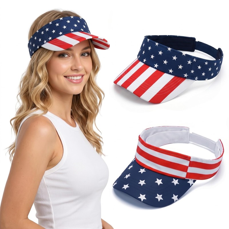 2-Pack American Flag Sun Visor Hat for Women & Men, 2026 World Cup USA Visor …
