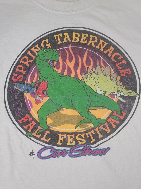 Spring Tabernacle Car Show Texas T Shirt Mens XL Fall Festival Dinosaur