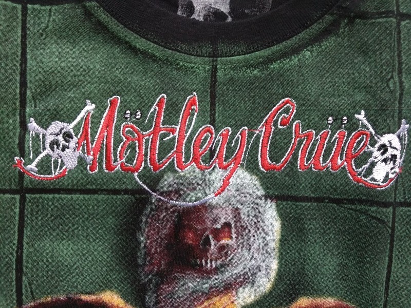MOTLEY CRUE T-Shirt RARE Embroidered Logo Dr. Feelgood Vince Neil Tommy Lee Sixx gallery