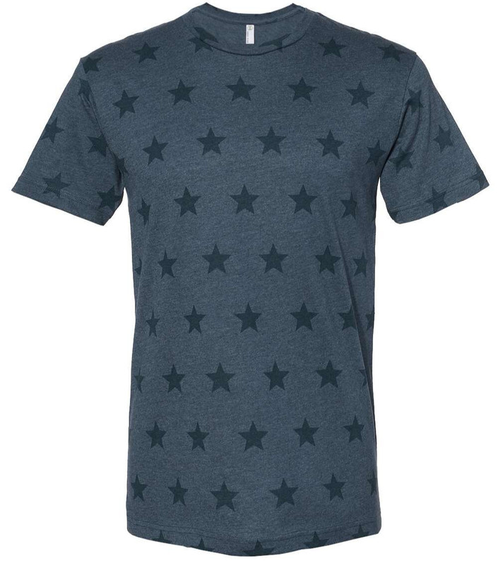 Mens Star Print T-Shirt Soft Blended Fine Jersey Tee S-XL 2XL, 3XL NEW!