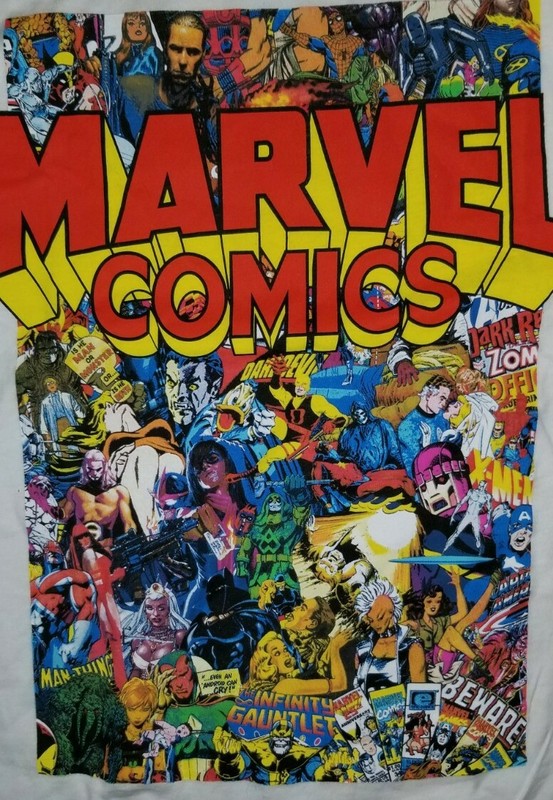 NWOT Marvel Comics Classic Character Collage White t-shirt Mens Size L AMAZING gallery