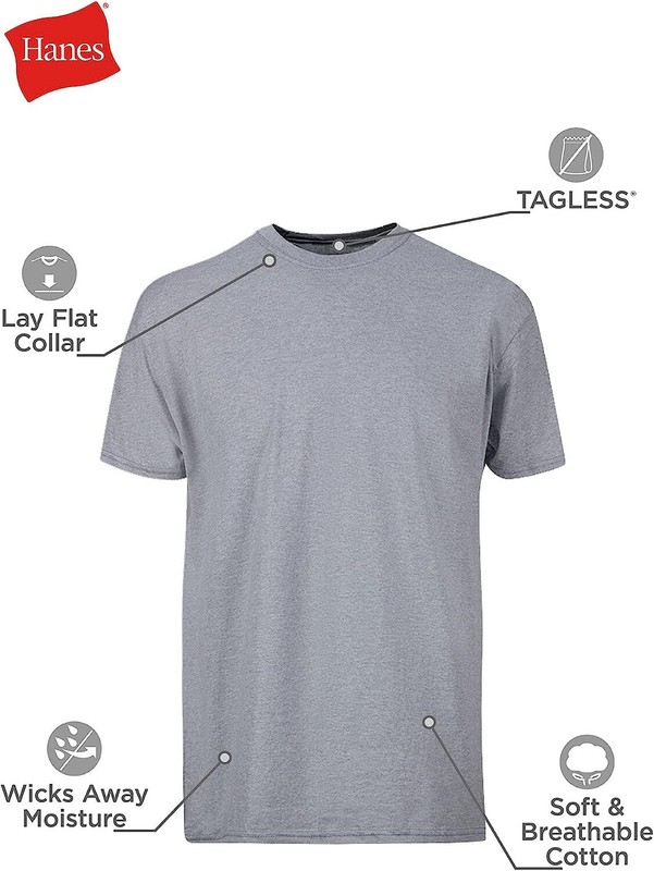 Hanes Men's Moisture-Wicking Cotton with Odor Control Undershirts gallery
