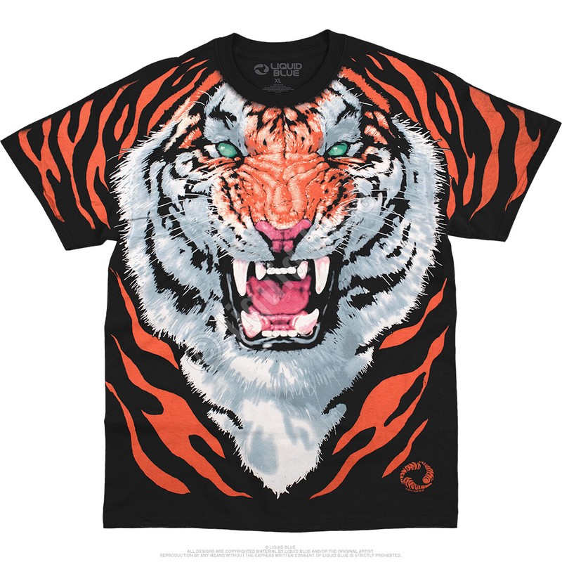 TIGER-All Over Big Print-EXOTIC WILDLIFE-2 SDD T-SHIRT S-M-L-XL-XXL Jungle