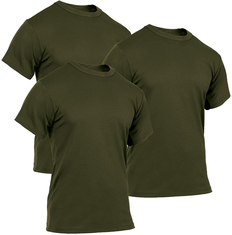 Olive Drab Quick Dry Moisture Wicking T-Shirts Tactical Performance Tees 3-PACK