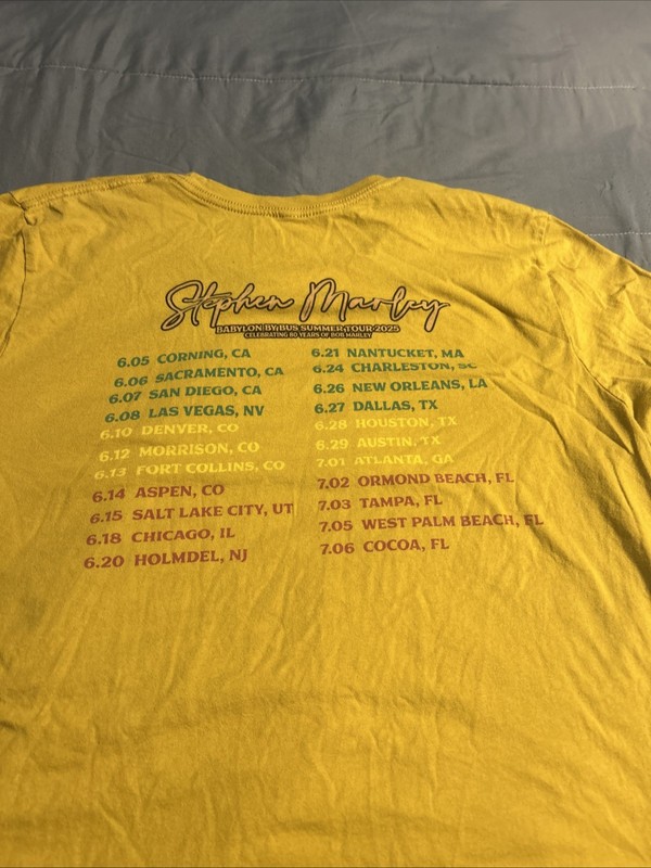 Stephen Marley Summer 2025 Concert T-Shirt Size XL gallery