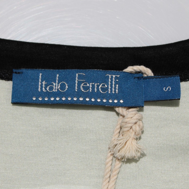 Italo Ferretti NWT Crew Neck T-Shirt Size S Gray/Yellow/Multi Floral 100% Cotton gallery