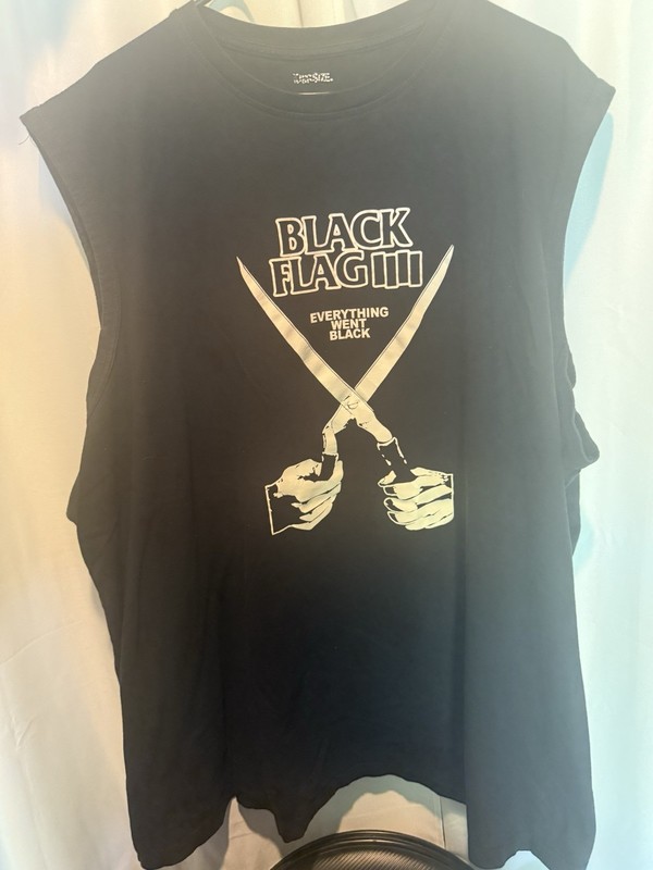 Authentic Black Flag Band Tee Sleeveless King Size 5XL Sleeveless Shirt