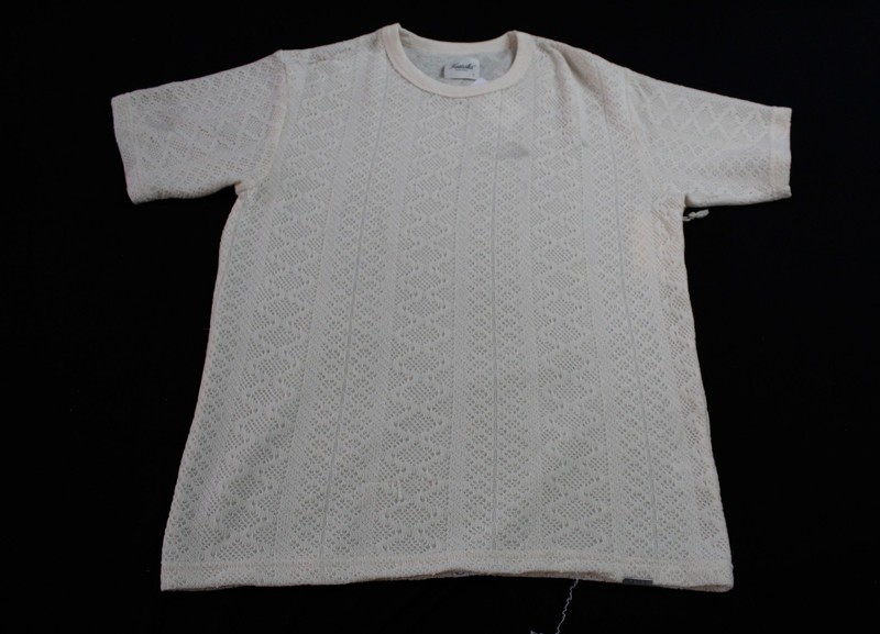 Kuwalla Tee Men’s Stylish Breathable Crochet Jersey Tee JL3 Cream Large