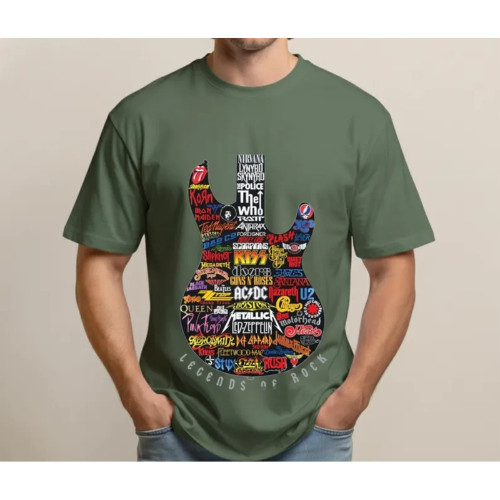 Vintage Guitar Band Logo Legends of Rock T-Shirt for Music Lovers Graphic Tee gallery