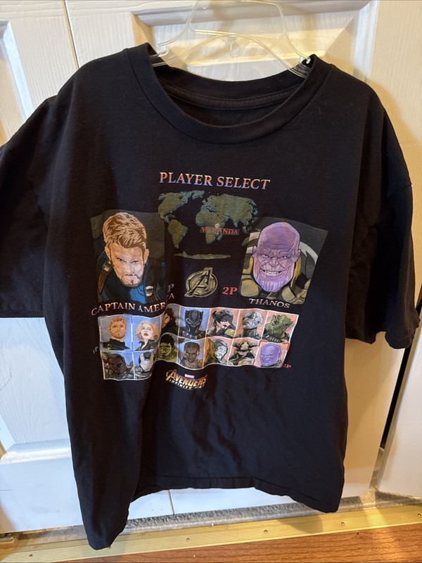 Marvel Avengers Endgame Player Select Captain America Vs Thanos T-Shirt | Medium