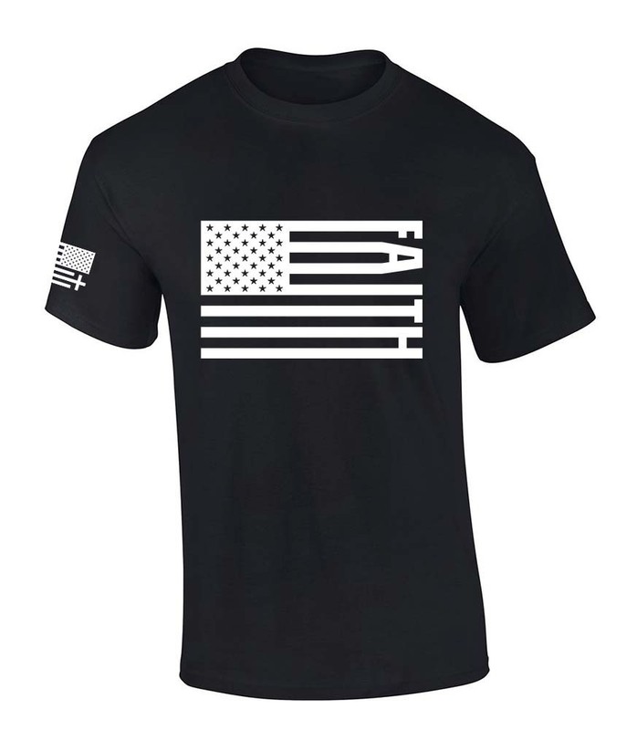 Trenz Shirt Company Mens Christian Tshirt Patriotic American Flag Faith Jesus