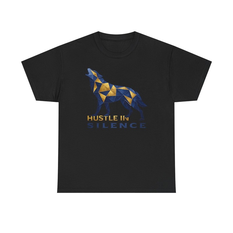 Hustle In Silence Wolf Shirt, Geometric Wolf T-Shirt, Motivational Tee, Wolf