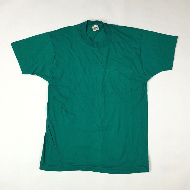Vintage Blank Green USA Made Men’s Small Short Sleeve T Shirt 80s 90s Music
