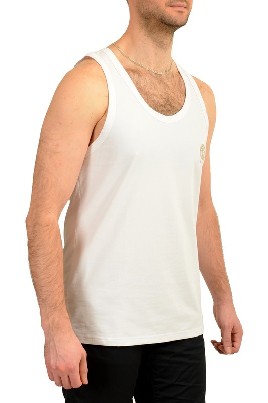 Versace Men’s White Crewneck Sleeveless T-Shirt Tank Versace Sz 5 US M IT 50