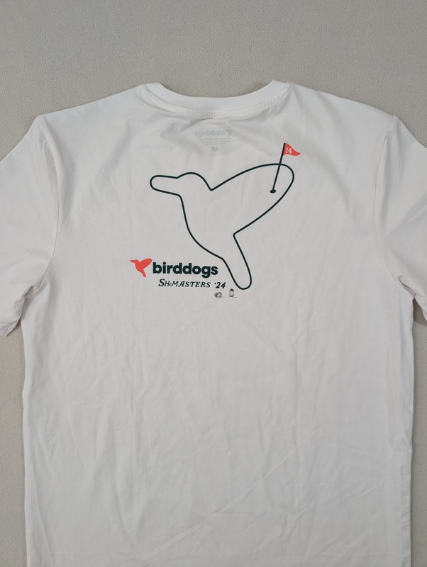 Bird Dogs Shmasters Matters Golf White Shirt Size Medium Active Outdoor NWOT