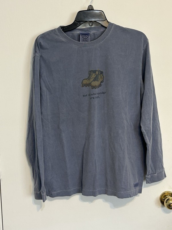 Life Is Good Not All Who Wander Are Lost Blue Long Sleeve M