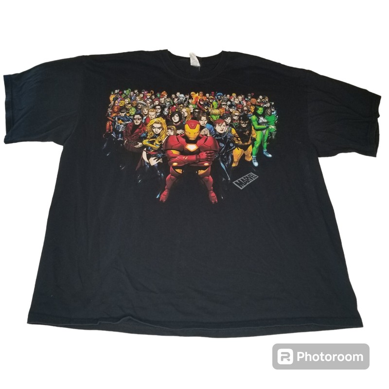 Marvel Universe Mad Engine Heroes Villains Group Graphic T-Shirt Y2K Men's 2XL gallery