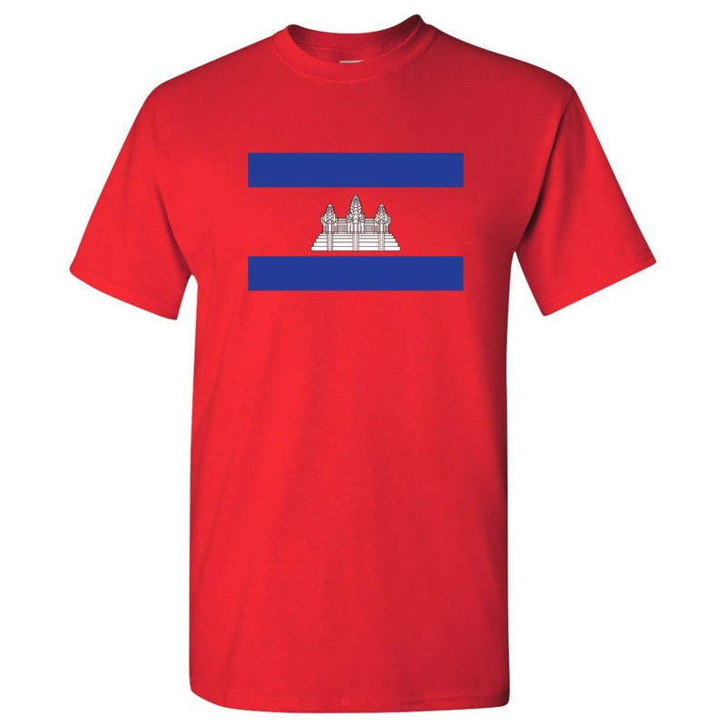 Cambodia Flag – Classic Country Home National Pride Travel T Shirt – Red