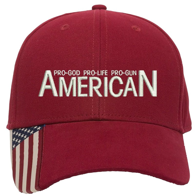 ProGod ProLife ProGun 1Col Embroidered Structured Adjustable US Flag on bill Hat gallery