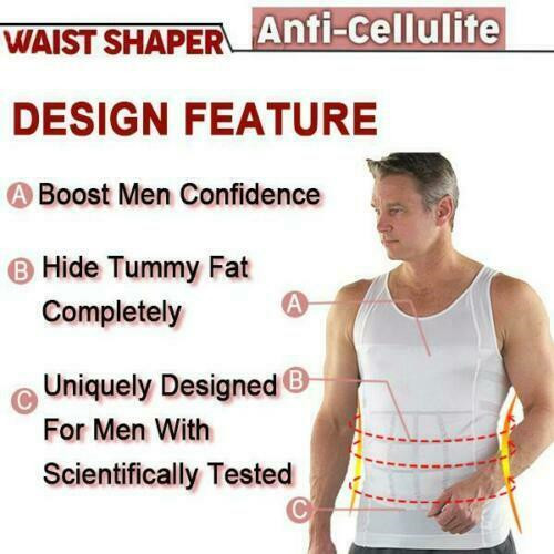 Men Body Slimming Vest Tummy Shaper Underwear Compression Waist Trainer Tank Top gallery