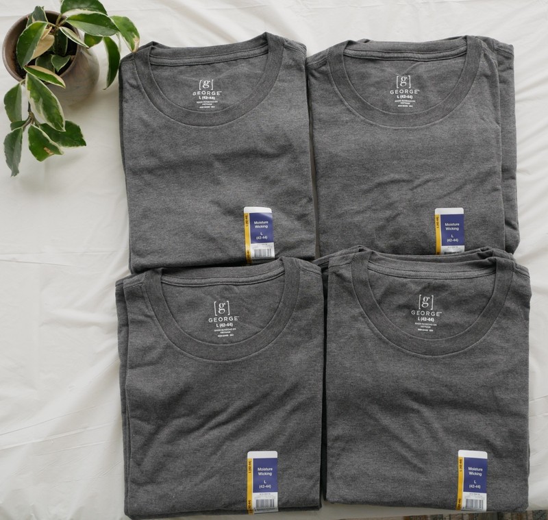 Wholesale Lot (12) Large Gray George Crew Neck TShirts-Perfect for Everyday Wear