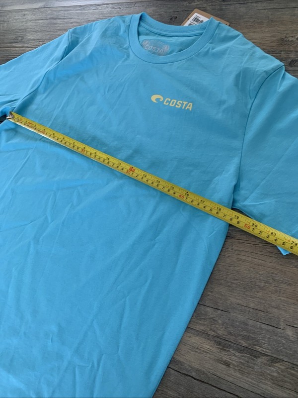 NWT Costa Mens Lt Blue Graphic T Shirt Costa Logo Fishing 100% Cotton Medium gallery