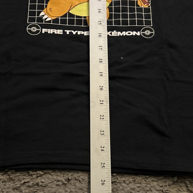 Pokemon Charizard Men's Med Fire Type Pokemon Black T-Shirt Double-Sided gallery