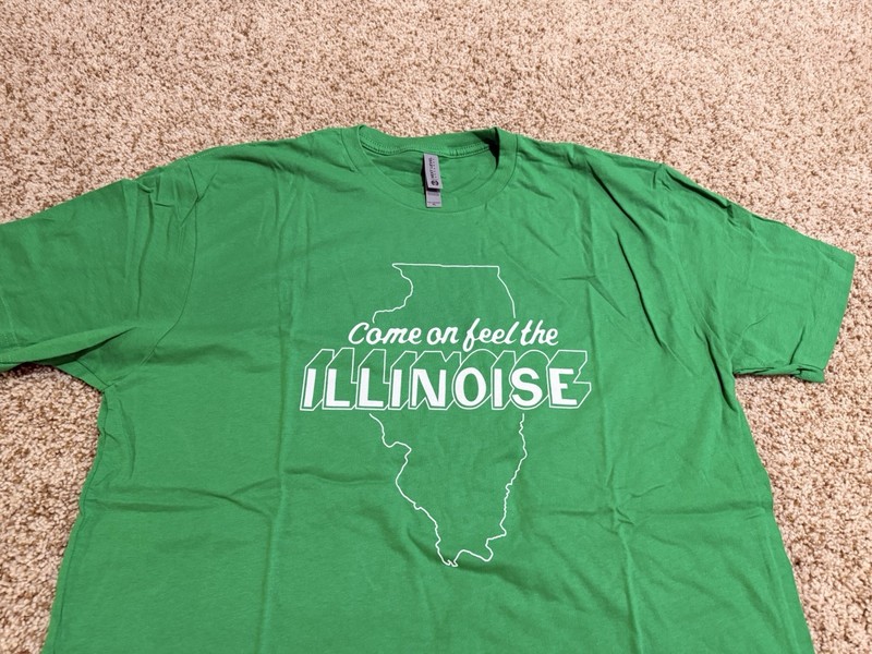 Next Level Apparel Men’s Short Sleeve Size XL Green, Come On Feel The Illinois gallery