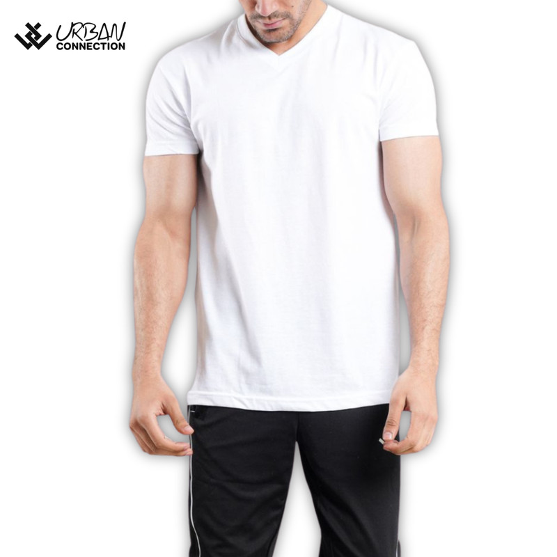 6 PACK Adult White Men's V-Neck T Shirt | Urban Connection | SMALL - 6XL gallery