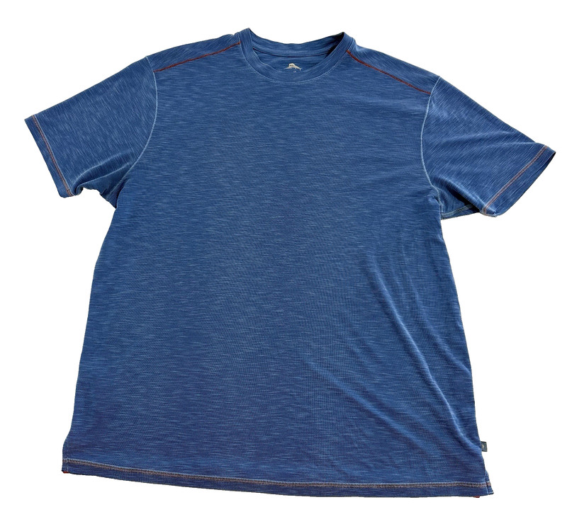 Tommy Bahama Men’s Paradise Knit Tee Blue With Red Stitching Size XL