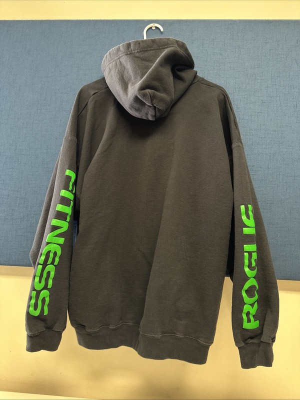 Rogue Fitness Classic Logo Hoodie Size ExtraLarge American Made CrossFit (RARE) gallery