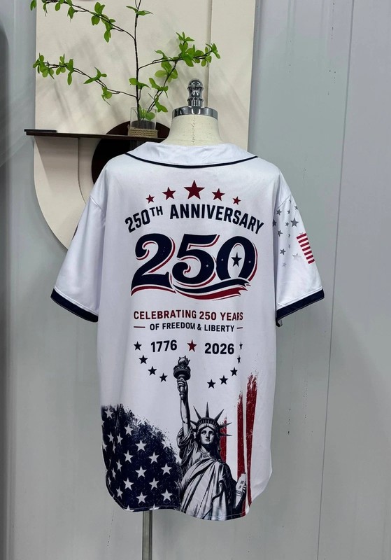 USA 250th Anniversary Baseball Jersey, Patriotic Liberty WhitePrint Jersey S-5XL gallery