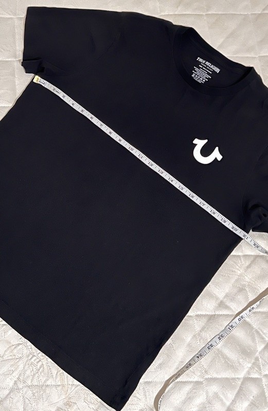 True Religion Black Graphic Logo Men's Cotton Graphic T-Shirt Size L gallery