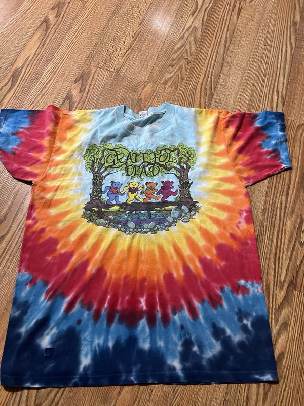 Authentic Grateful Dead Vintage Tie-Dye T-Shirt 1997 Dancing Bears Art, Size L