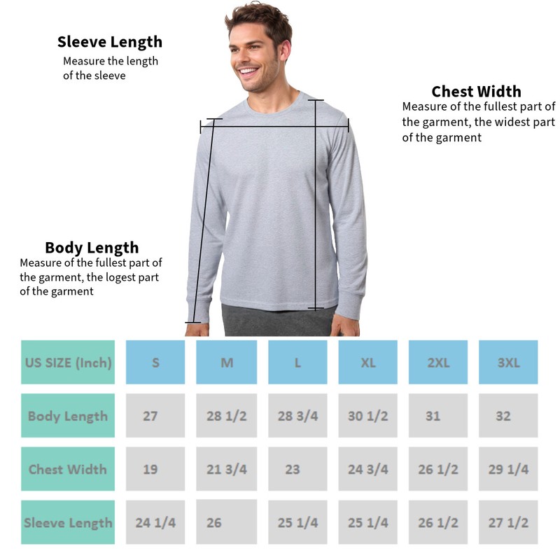 COUVER Men's Cotton Ribbed Cuff Crew Neck Long Sleeve T-Shirt, 1 Piece gallery