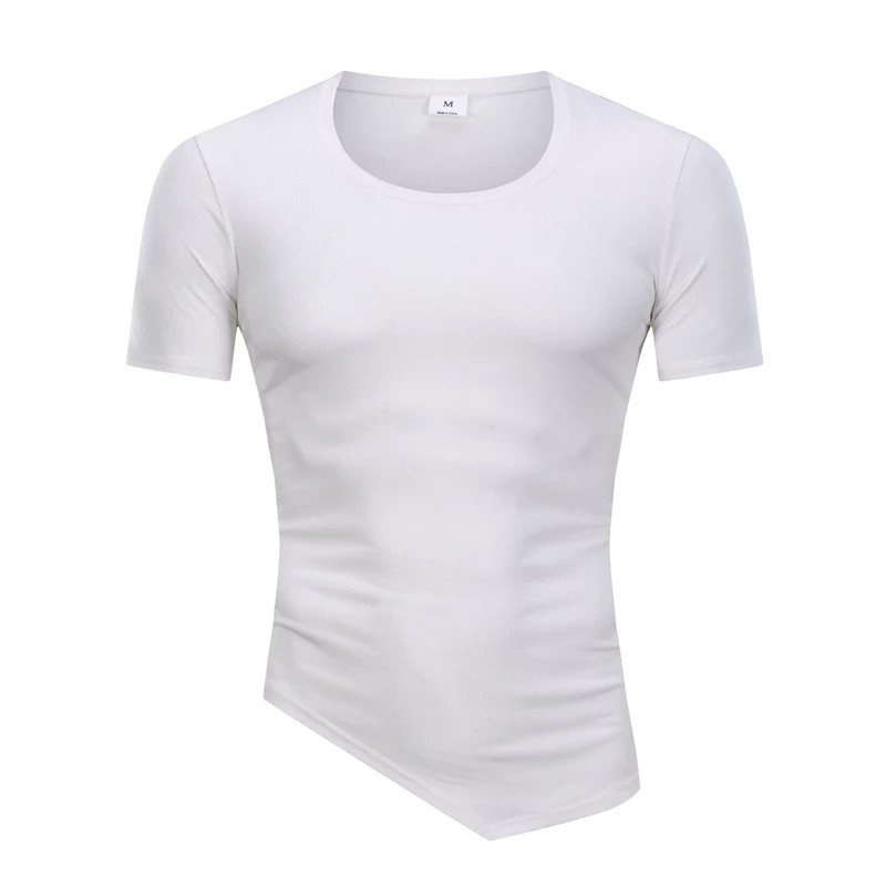 Solid Color Mens Running Sport Tee Tops Cotton Breathable Short Sleeve Slim Fit