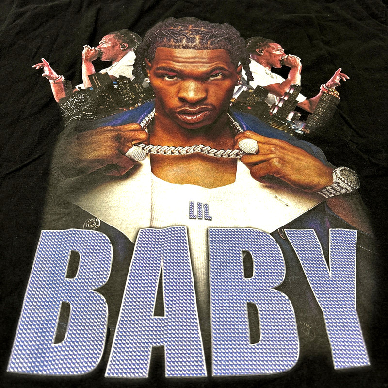 Lil Baby Graphic Tee L Black Hip Hop Rap Double Sided Print The Hero Concert gallery
