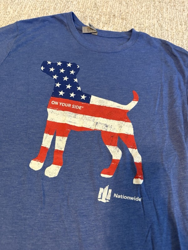 Next Level Apparel Blue Tee Size L American Dog USA 4th of July gallery