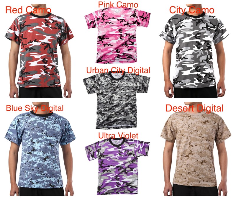 Mens Army Military Style Gym Training Running Outdoor Boot Camp Camo T-shirt Tee gallery
