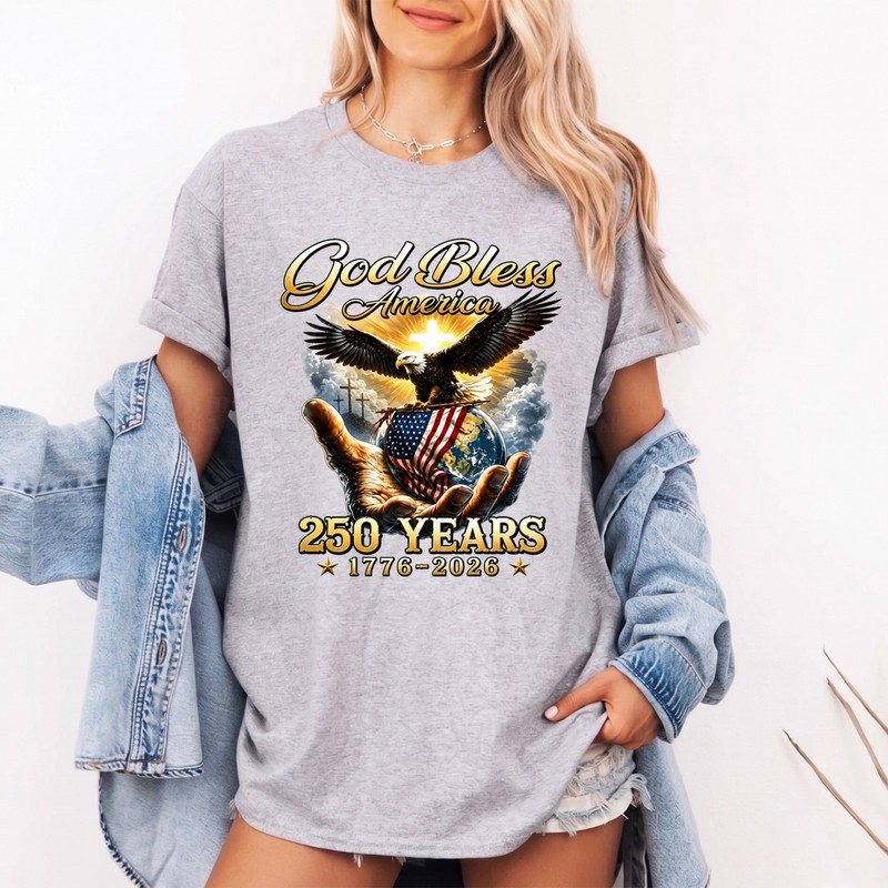 God Bless America 250th Anniversary of America's Freedom 1776-2026 Shirt gallery