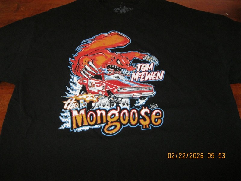 NWOT Red Line Shirt Club Tom McEwen Mongoose Drag Shirt XL Black Hot Wheels Tee
