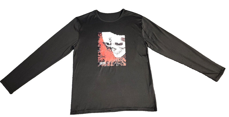Sacrifice Variety Skull Black Long Sleeve Graphic T-Shirt Size L