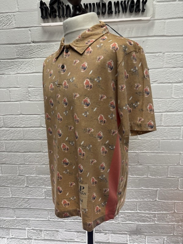 C.P. Company 283A sponged print cotton tacting polo shirt - Orange - Medium gallery
