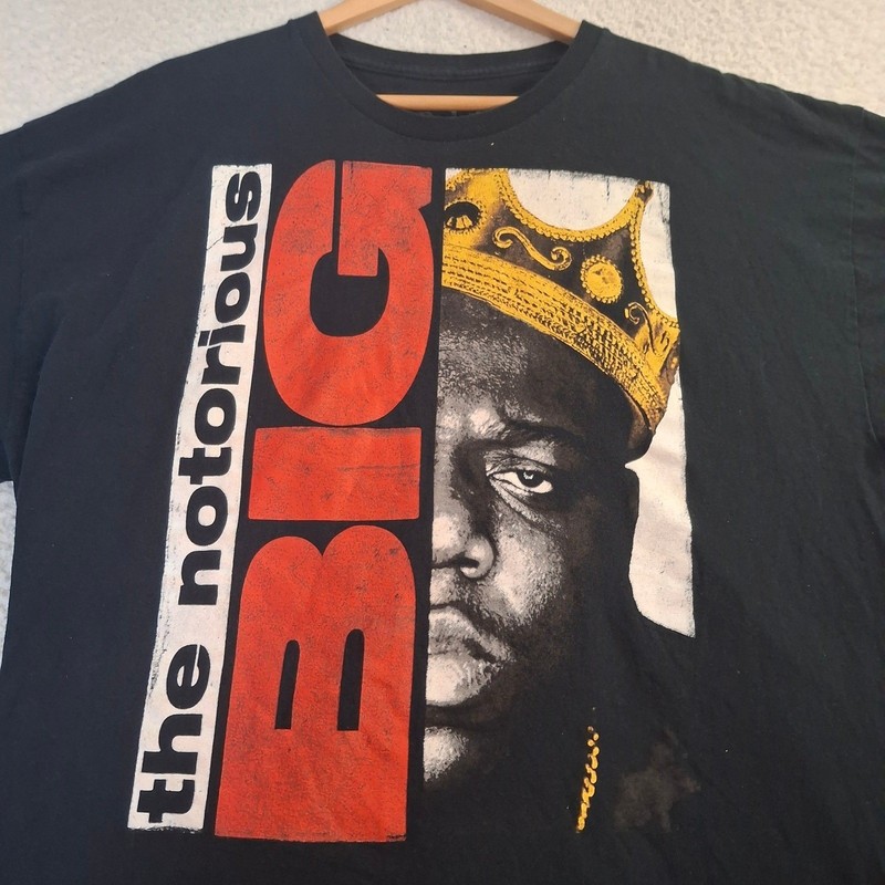 The Notorious BIG Biggie Smalls Crown Graphic T-Shirt Black Mens XL Brooklyn