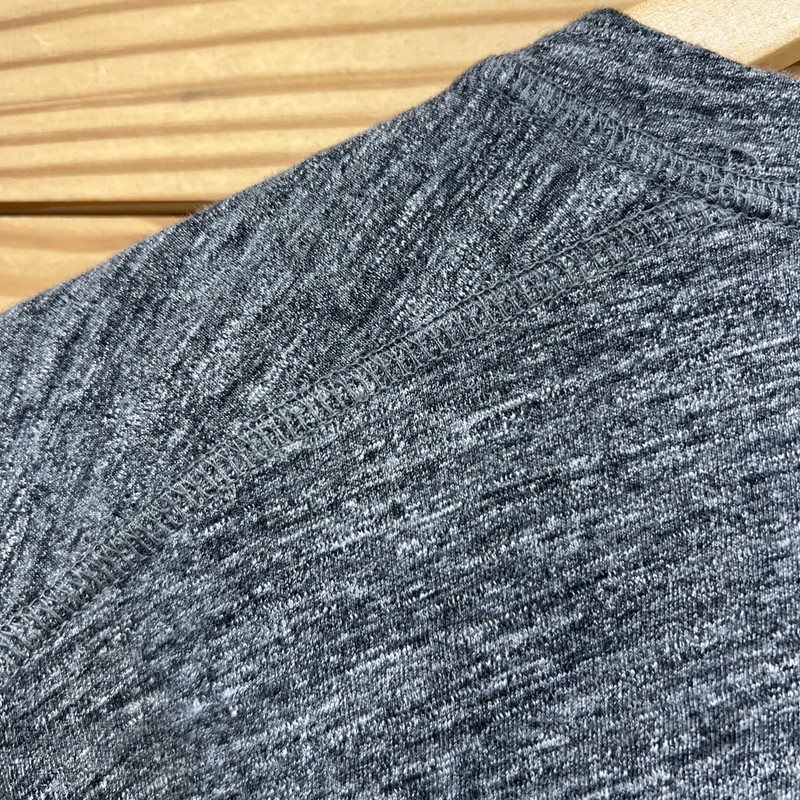 QOR Shirt Mens Large Long Sleeve Henley 100% Cotton Tee Heather Gray B190 gallery