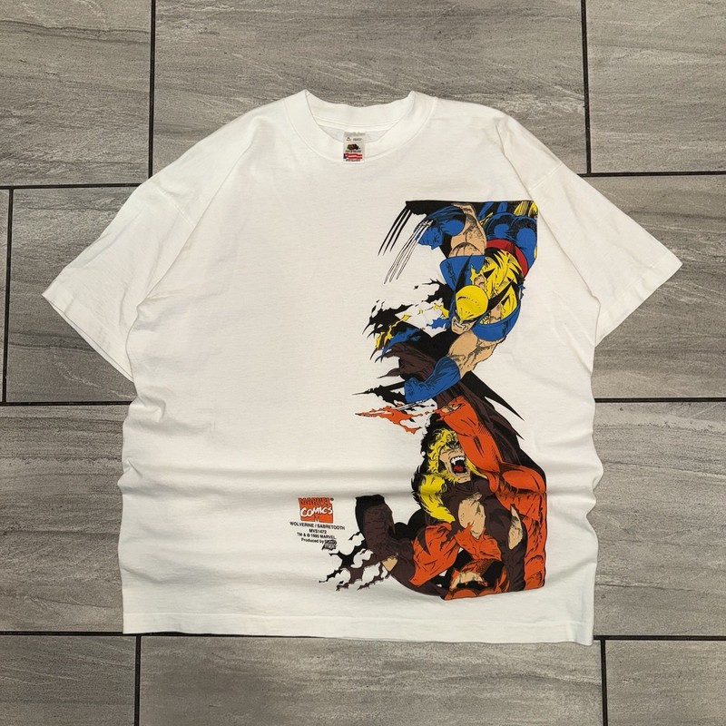 Vintage Wolverine & Sabertooth Comic Images Size XL Shirt